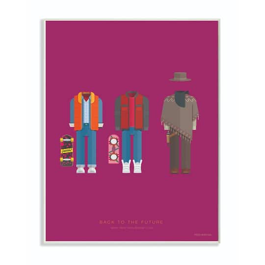 Stupell Industries Back to the Future Famous Characters Fashion Design with Gray Frame Wall Accent